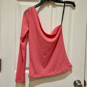 Sexy One Shoulder Pink Top